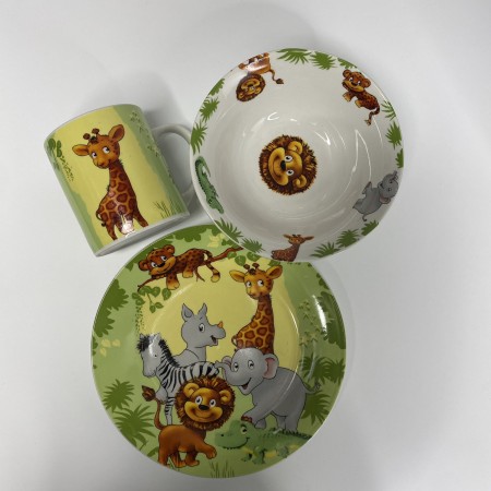 Набір дитячого столового посуду 3 предмети Limited Edition Jungle YF6030