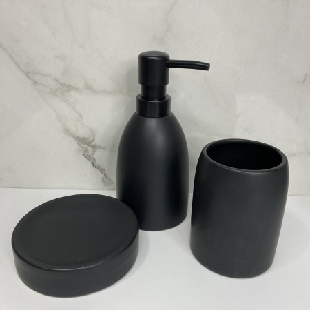 Набір аксесуарів для ванної кімнати 3 предмети Bona Di 851-325 чорний матовий