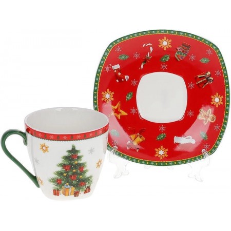 Чашка порцелянова з блюдцем 220 мл "Святковий флер" Bona Di 498-240