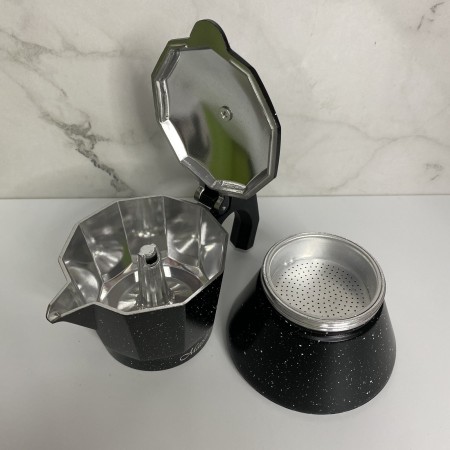 Гейзерна кавоварка алюмінієва 150 мл Maestro MR-1667-300 Black