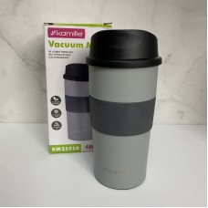 Термочашка із нержавіючої сталі з TPR вставкою 480 мл Kamile KM-2151А сірий