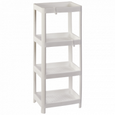 Поличка в ванну кімнату 4-х ярусна прямокутна 36*23*105 см Алеана 127062 біла