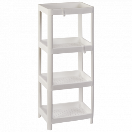 Поличка в ванну кімнату 4-х ярусна прямокутна 36*23*105 см Алеана 127062 біла