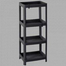 Поличка в ванну кімнату 4-х ярусна прямокутна 36*23*105 см Алеана 127062 граніт