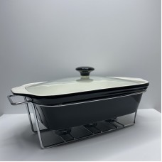 Марміт керамічний прямокутний  2,8 л з металевою підставкою Maestro MR-11561-73