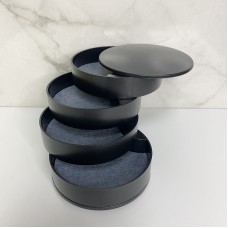 Скринька для зберігання ювелірних виробів та біжутерії чорна 4 відділення A-Plus 546687