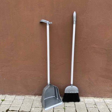 Совок зі щіткою сірий з білим 419 Y