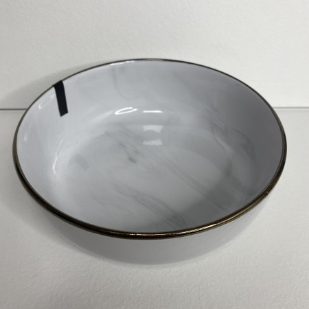 Тарілка супова керамічна 19 см Ardesto Marmo AR2919MRBW білий мармур