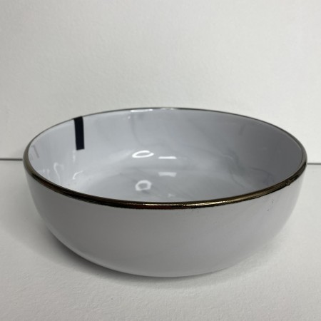 Тарілка супова керамічна 19 см Ardesto Marmo AR2919MRBW білий мармур