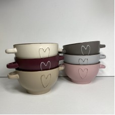 Набір бульйониць з вушками "Безмежне кохання" 650 мл 6 шт Vittora VT-C-38140