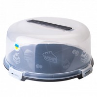 Тортівниця з кришкою 34 х 15 см Алеана 169056 граніт/прозора