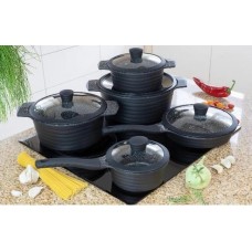 Набір посуду алюмінієвий з мармуровим антипригарним покриттям 10 предметів Edenberg EB-9185