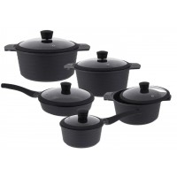 Набір посуду алюмінієвий з мармуровим антипригарним покриттям 10 предметів Edenberg EB-9185