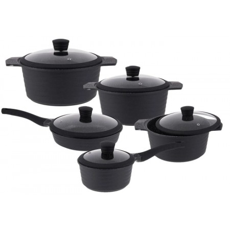 Набір посуду алюмінієвий з мармуровим антипригарним покриттям 10 предметів Edenberg EB-9185