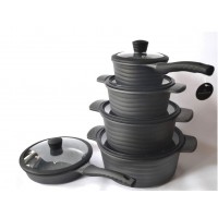 Набір посуду алюмінієвий з мармуровим антипригарним покриттям 10 предметів Edenberg EB-9185