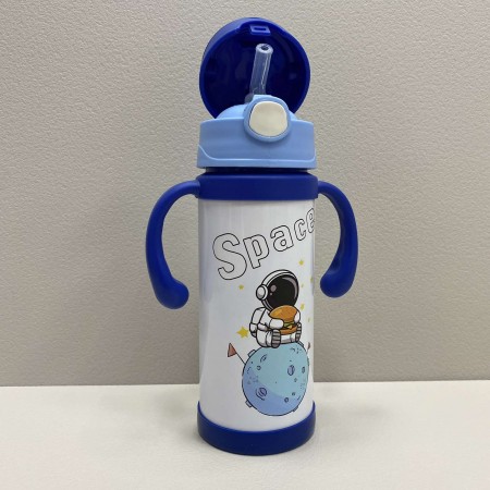 Термос-поїлка дитячий з ручками 350 мл Space Stenson MT-3451 синій з білим