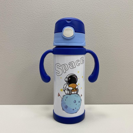 Термос-поїлка дитячий з ручками 350 мл Space Stenson MT-3451 синій з білим