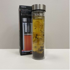 Пляшка із термоскла з подвійними стінками і кришкою в чохлі 450 мл Ardesto AR1345SS