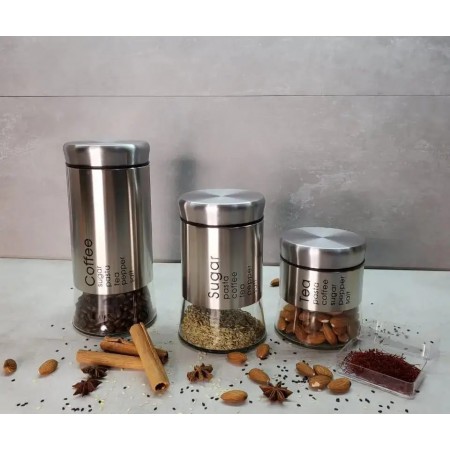 Набір банок для сипучих продуктів 3 предмети Coffee Tea Sugar Frico FRU-126