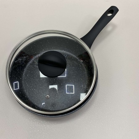 Сковорода алюмінієва з скляною кришкою антипригарне покриття 24 см Edenberg EB-3428