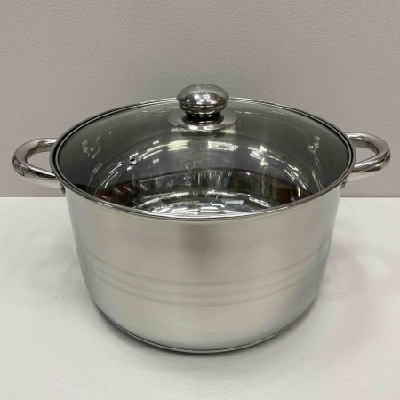 Каструля з нержавіючої сталі 10 л з скляною кришкою A-Plus 2171