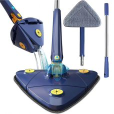 Швабра трикутна з відтискачем для миття підлоги та вікон з мікрофіброю 112,5 см A-Plus 396TM/619MAG/90434