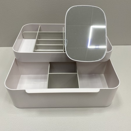 Органайзер для косметики з дзеркалом пластиковий 29,7*18,4*12,1 см A-Plus 75005