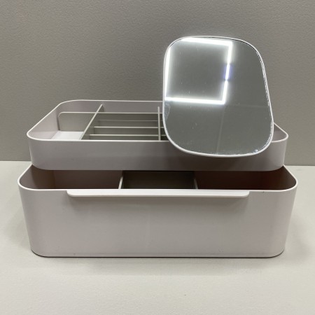 Органайзер для косметики з дзеркалом пластиковий 29,7*18,4*12,1 см A-Plus 75005