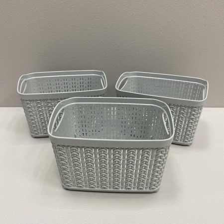 Набір корзинок сірого кольору 3 шт  165*125*107 мм 1,5 л Ucsan plastik M-3926