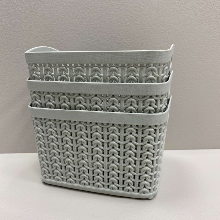 Набір корзинок сірого кольору 3 шт  165*125*107 мм 1,5 л Ucsan plastik M-3926