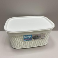 Корзина пластикова з кришкою 33*24*16,5 см 9 л Ucsan Plastik М-1164 біла