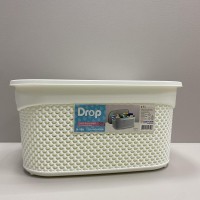 Корзина пластикова з кришкою 33*24*16,5 см 9 л Ucsan Plastik М-1164 біла