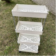 Етажерка підлогова на коліщатках 4 яруси 39,5*22,2*94,3 см A-Plus 2022 біла