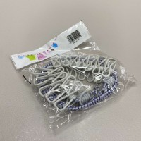 Мотузка для білизни з прищіпками A-Plus 1838 біла з синім