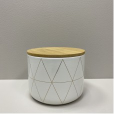 Банка керамічна для зберігання з бамбуковою кришкою Ромби 1,1 л BonaDi 304-909