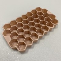 Форма силіконова для льоду, цукерок та желе "Соти" 20,6*12*2,3 см Stenson MH-3017 персикова