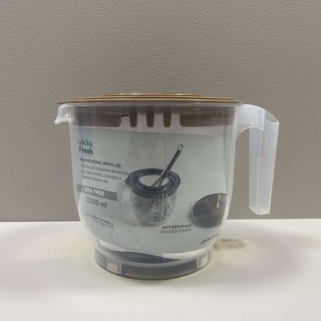 Ємність для змішування з кришкою пластикова 2,2 л Dunya Plastik 10200 прозора з коричневим