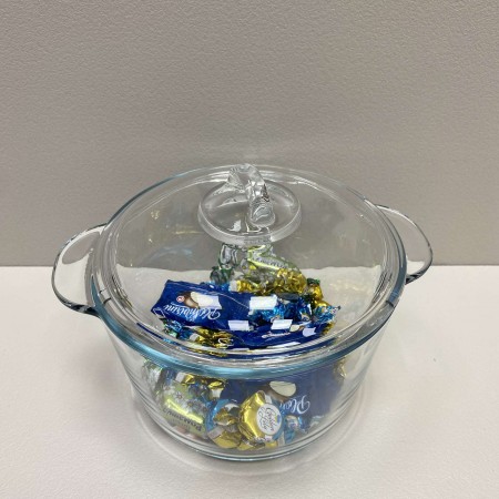 Каструля скляна жароміцна з кришкою 2,5 л Interos SJB-2500MLB