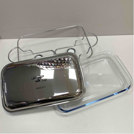 Марміт скляний з металевою кришкою 3 л Ardesto Black Mars AR2415FW