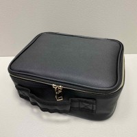 Косметичка-органайзер зі штучної шкіри з дзеркалом LED-підсвітка 9228 чорна