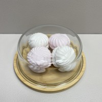 Блюдо-сирниця бамбукова з скляною кришкою 21*21*7,8 см Olens O102-627