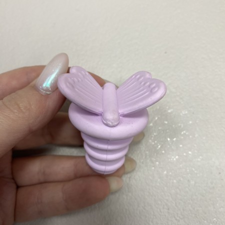 Пробка силіконова для пляшки "Butterfly" Stenson 50808 фіолетова