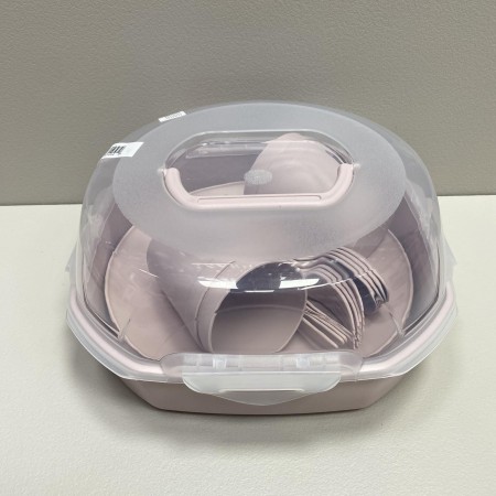 Набір для пікніка 4 персони 21 предмет Ucsan Plastik M-761 рожевий