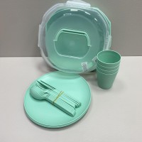Набір для пікніка 4 персони 21 предмет Ucsan Plastik M-761 бірюзовий