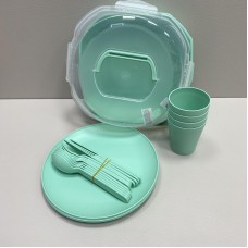 Набір для пікніка 4 персони 21 предмет Ucsan Plastik M-761 бірюзовий