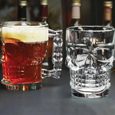 Набір келихів для пива, квасу або чаю "Череп" 2 шт 420 мл A-Plus 420-GO