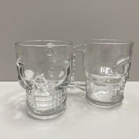 Набір келихів для пива, квасу або чаю "Череп" 2 шт 420 мл A-Plus 420-GO