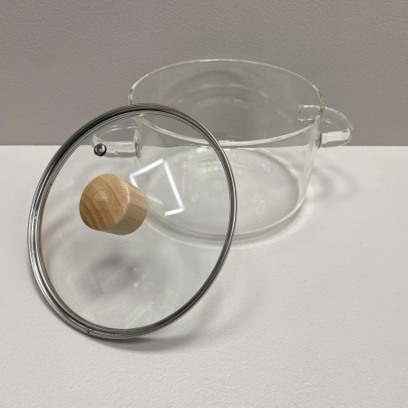 Каструля скляна зі скляною кришкою 1,8 л 16 см A-Plus 1057