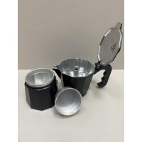 Гейзерна кавоварка алюмінієва 300 мл Maestro MR-1666-6 Black