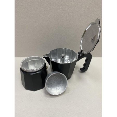 Гейзерна кавоварка алюмінієва 300 мл Maestro MR-1666-6 Black